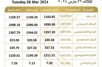 الجنيه السوداني يواصل انهياره امام العملات الاجنبية