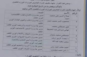 عاجل ..والي نهر النيل ينهي تكليف أعضاء حكومته