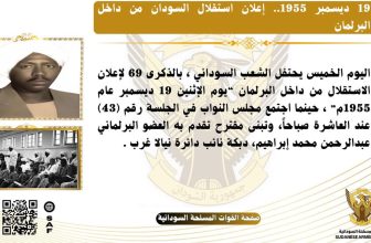 “19 ديسمبر 1955” .. نص مقترح إعلان استقلال السودان من داخل البرلمان