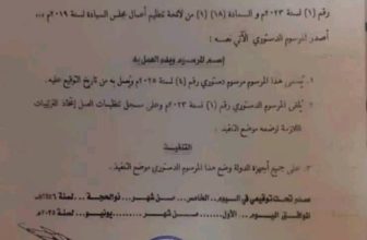 مرسوم دستوري بشأن النقابات المهنية..