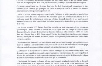 سفارة السودان في باريس تطالب بتصنيف المليـ. شيا جماعة ارهـ. ابية