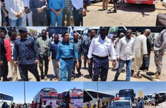 جهاز المخابرات العامة يدعم العودة الطوعية بـ 22 بصاً بمعبر أرقين