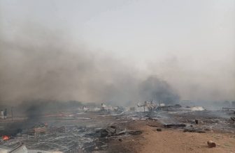 السودان.. حريق هائل في سوق خوجلي بـ”قرورة”