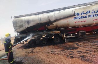 السودان..احتواء حريق اندلع في تانكر وقود بـ”الكرو”