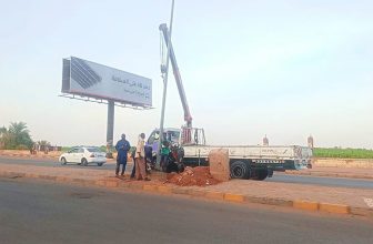 اكتمال إنارة شارع النيل بأم درمان