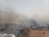 السودان.. حريق هائل في سوق خوجلي بـ”قرورة”
